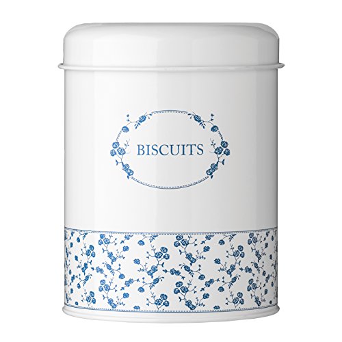 Premier Housewares 507603 Rose Biscuit Canister - Blue, H19 x W14 x D14cm