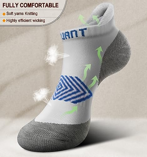 Image of BULLIANT Socks For Women 6Pairs-Womens Athletic Ankle Socks No Show Cushioned for Walking Running-Compression Arch Support(6Pairs,Shoes Size:Women 11-13)