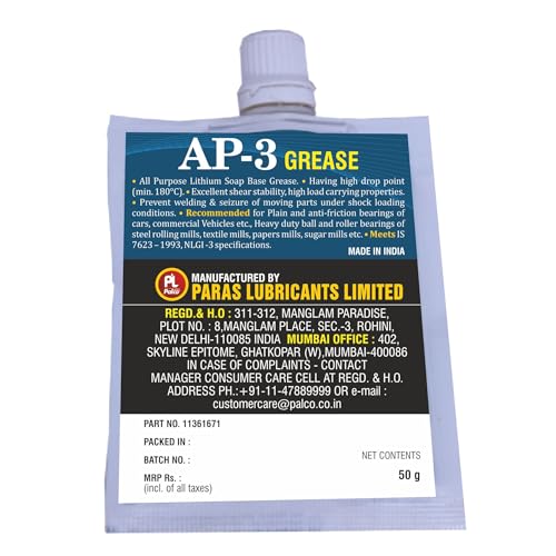 Image of PALCO AP-3 GREASE Pouch 50g (Pack of 20) Multipurpose Water Resistant & Chassis Bearing Lithium Base Anti Corrosion Grease for Car Cycle Bike Chain Lube NLGI-3 Long Lasting Lubricant