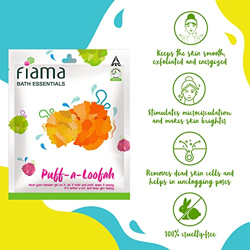 Fiama Bath Essential Puff-a-Loofah, Pack of 1 Body Loofah, Soft, Exfoliated and Energized Skin - Image 5