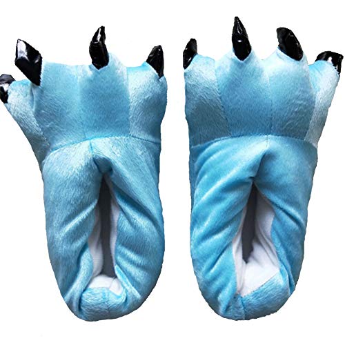 FashionFits Unisex Soft Plush Home Slippers Animal Costume Paw Claw Shoes Light Blue M - Thumbnail 2