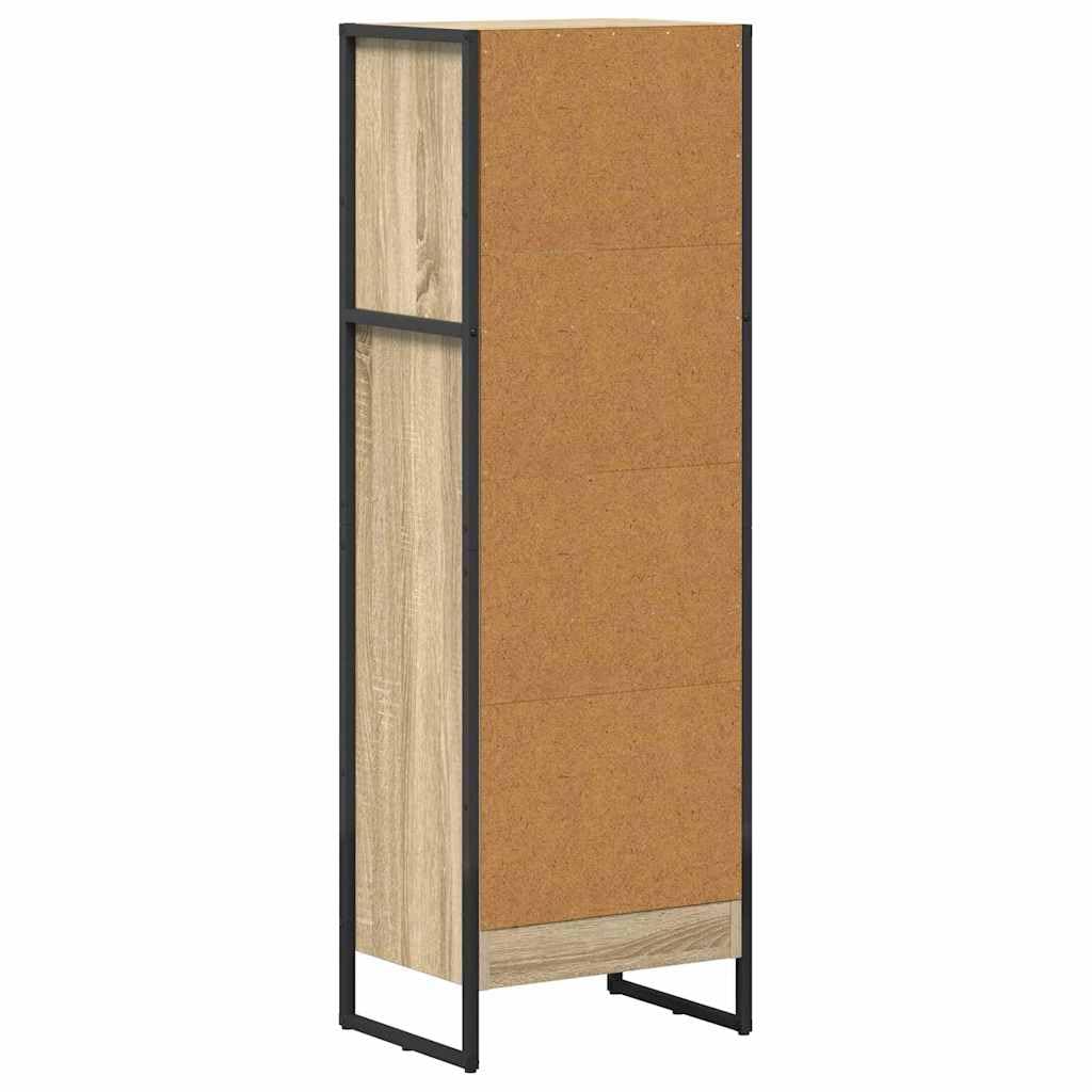 Regał na książki Sonoma 80 x 30 x 155 cm, materiał drewnopochodny, przemysłowy regał stojący ze stalowymi nogami, 3 półki, do salonu, sypialni, biura, nowoczesny design, trwały