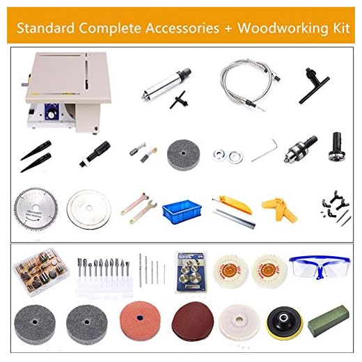 Jewelry Rock Polishing Buffer Machine with Standard Complete Accessories+Woodworking Set 110V 350W Rock Polisher Bench Buffer, Home Bench Polisher Grinder, Mini Table Saw Kit for Gem Metal Woodworking