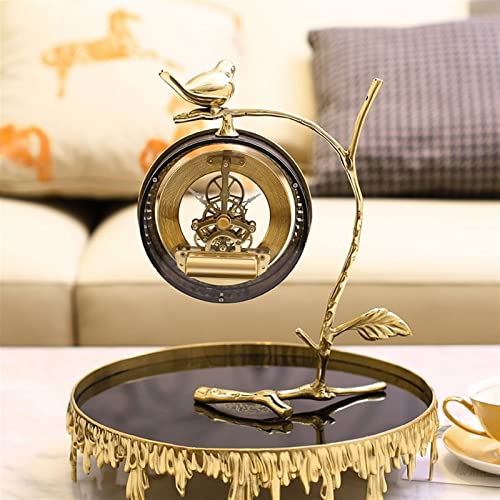 Reloj de mesa con forma de pájaro de cobre estilo nórdico para escritorio 7