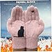 Gloves Women Cat Gloves 2 Pairs Thermal Gloves Cotton Cat and Bird Print Cute Gloves for Couples Free Size Casual Fashionable Outdoor Knitted Winter Gloves, Style1 + Black