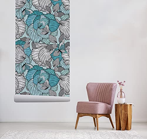 Papier peint floral grand format pour masquer les imperfections des murs de chambre - 5