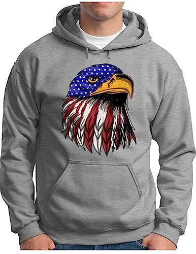 Pull à capuche aigle américain pour homme, idéal pour les soirées d'automne