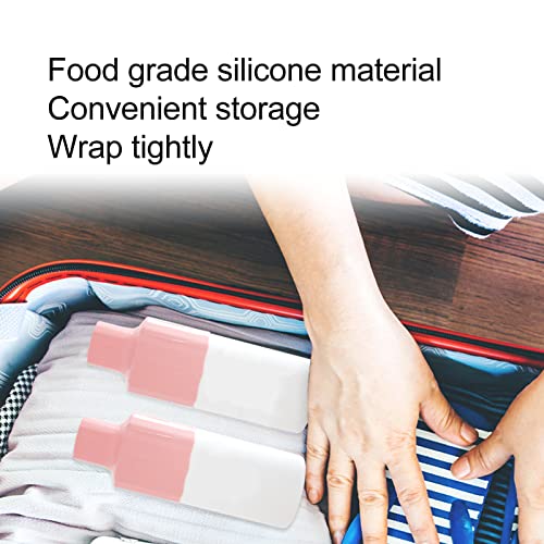 8 Pack Elastic Sleeves for Leak Proofing Reusable Silicone Travel Bottle Covers Elastic Toiletry Sleeve for Shampoo Bottles Lotion Conditioner Wash Body Bottles - Image 3