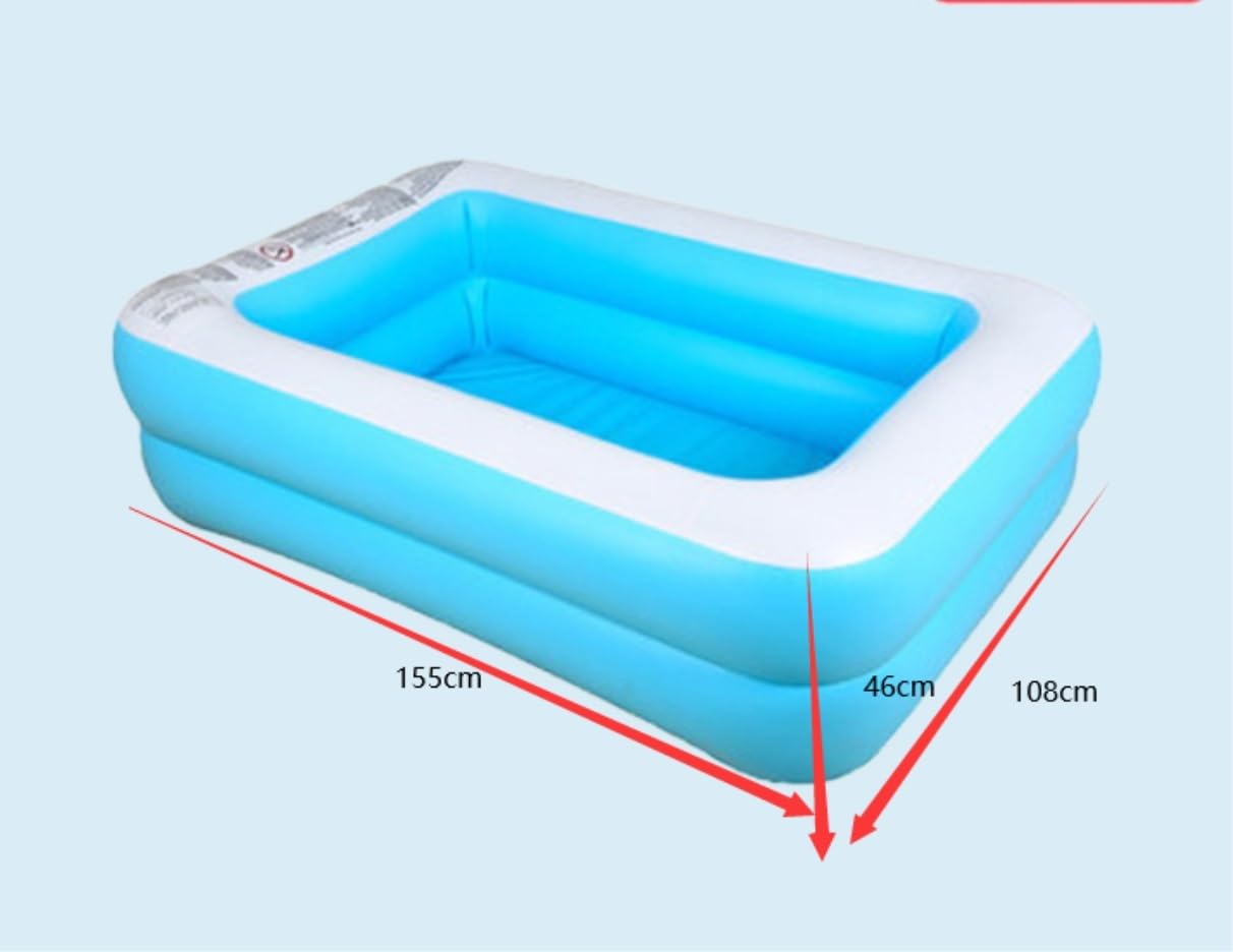 basen, Pool Family Swim Center Aquarium Inflatable Rectangular Lounge Swimming Garden Summer Paddling(155 * 108 * 46cm)