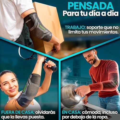Image of NativoDex Elbow Support Brace for Men & Women - Compression Sleeve for Tendonitis, Epicondylitis, Weightlifting, Golf & Tennis