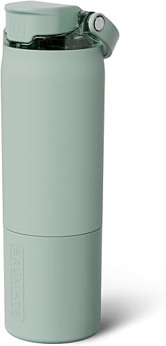 BrüMate Rise - Botella de agua de 25 onzas con popote de silicona cubierto, botella de agua aislada 100% a prueba de fugas, base apta para