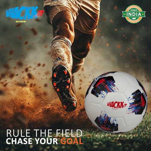 Image of WHACKK Zico HT-PU Football Size 5 Soccerball Hand Stitched for Practice & Training - Original PVC Waterproof. 3 Layered Ideal Sports Ball for All Ages on Ground, Grass and Turf