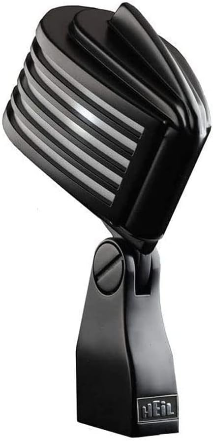 Heil The Fin Dynamic Microphone for Live Sound Applications and Video Podcasting, XLR Microphone with Vintage Appeal, Wide Frequency Response, and Superior Rear Noise Rejection - Black/White