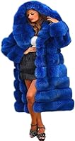 Lisa Colly Women's Plus Size Winter Faux Fur Parka Coat with Big Hood - Long Sleeve Fluffy Overcoat