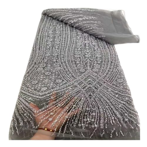 Tissu en dentelle perlée noire idéal pour créer votre robe de mariée