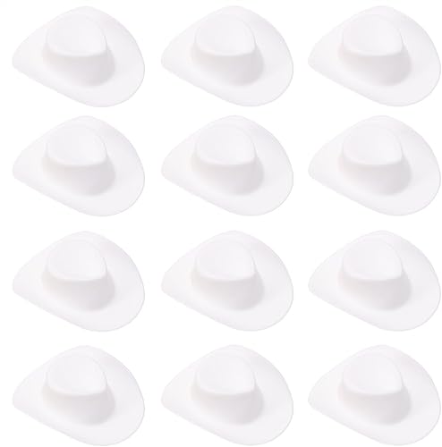 PENTA ANGEL Mini sombreros de vaquero, 12 unidades, pequeños, de plástico, en miniatura, vaquera occidental, para decoración de fiestas y