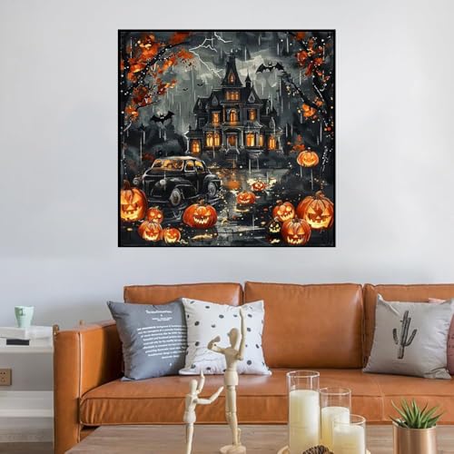 Ekuxom 5D Diamond Art Kits for Adults-Halloween Castle Diamond Painting Kits for Adults Beginners-DIY Full Drill Diamond Dot Gem Painting for Home Wall Decor 14x14inch — view 5