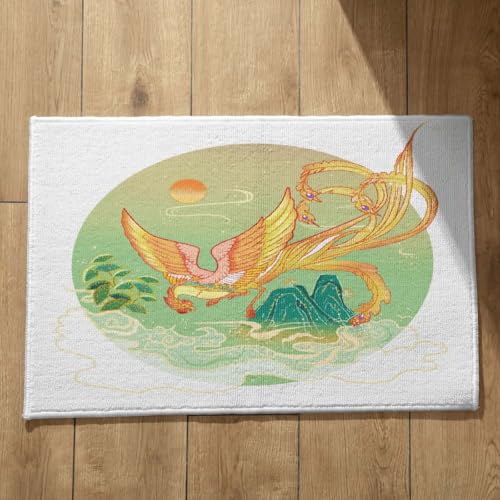 CEVAN Alfombra Interior Baño Felpudo Entrada Casa Oferta Bestia Mítica Alfombra Antideslizante Ducha Felpudo Lavable Lavadora Superficie de Franela Suave 40x60cm