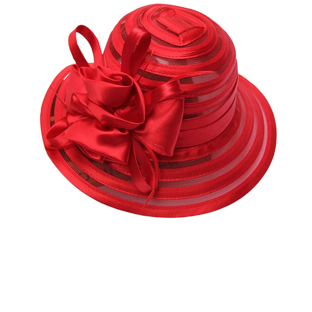 Yeuyyben Cappello estivo da donna in rete parasole da spiaggia con visiera, cappello da sposa