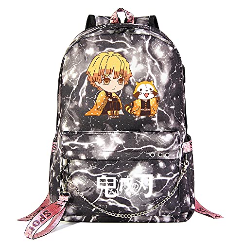 Yumenam Unisex Anime Mochila con Puerto de Carga USB Agatsuma Zen...