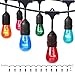 Outdoor String Lights with Colored Bulbs, 24ft Patio Lights, 12 Sockets and 15 Multicolor S14 Lightbulbs, Waterproof and Connectable, Ideal d?cor Lights for Christmas Wedding Party Deck Cafe Camping