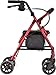 NOVA Medical Products GetGo Petite Narrow Rollator Walker (Petite & Narrow Size), Rolling Walker for Height 4’0” - 5”4”, Seat Height is 8.5”Color, Red, 1 Count (Pack of 1)