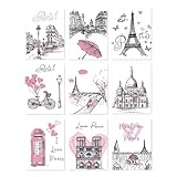 LUMIREX 9 Stück Paris Deko Set, Eiffelturm Motiv 