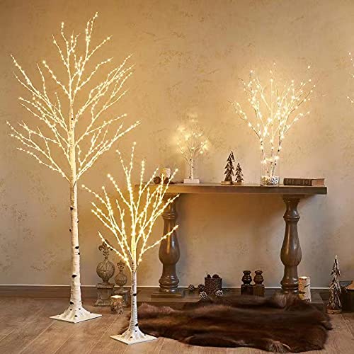 Birchlitland Led Birch Tree 4Ft 200L Warm White Fairy Lights, Lighted Trees For Indoor Outdoor Home Thanksgiving Christmas Holiday Decoration #TOP4
