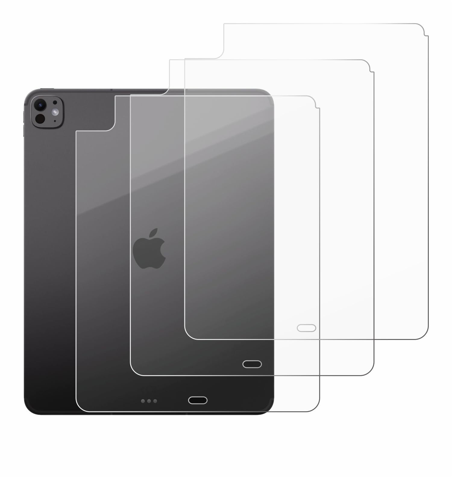 BROTECT 3 Stück Schutzglas für Apple iPad Pro 13" 2025 | (Rückseite) Transparenter Displayschutz Made in Germany, Schutzfolie Panzer Folie Glas 9H Einfache Montage Clear