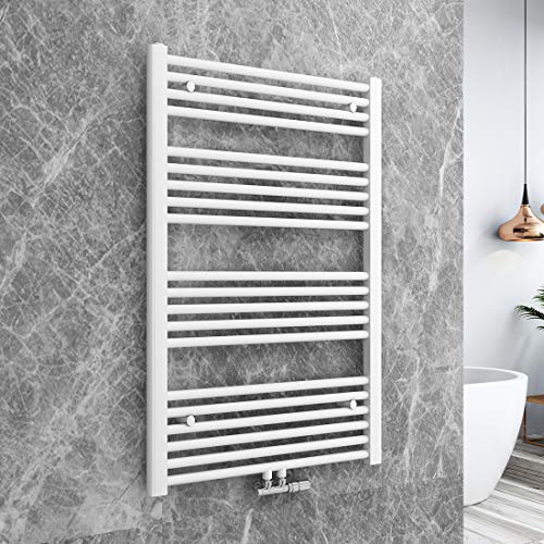 Preisvergleich Produktbild Heizkörper Badheizkörper 1000x600mm / 520 Watt Leistung Handtuchtrockner Heizkörper Bad Mittelanschluss, Horizontal Rohrdurchmesser: 22mm - Weiß