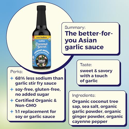 image for Nutiva COCONUT SECRET Aminos Garlic Low Sodium & Glycemic, Gluten & So