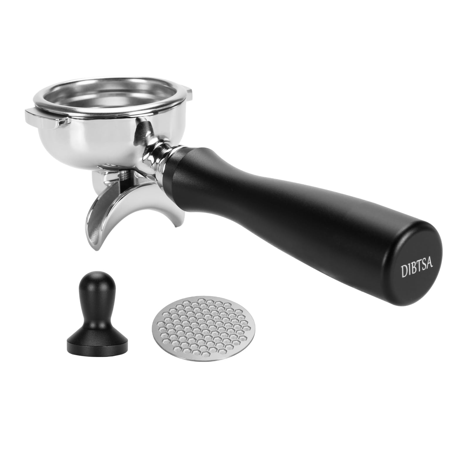 Espresso SiebträGer 58mm Doppelauslauf FüR Kompatibel mit E61-Brühgruppe, Flair 58, ECM, Rocket, Sanremo, Synesso, Slayer Ersatzteile für Espressomaschinen,Griff Aus Eloxiertem Aluminium