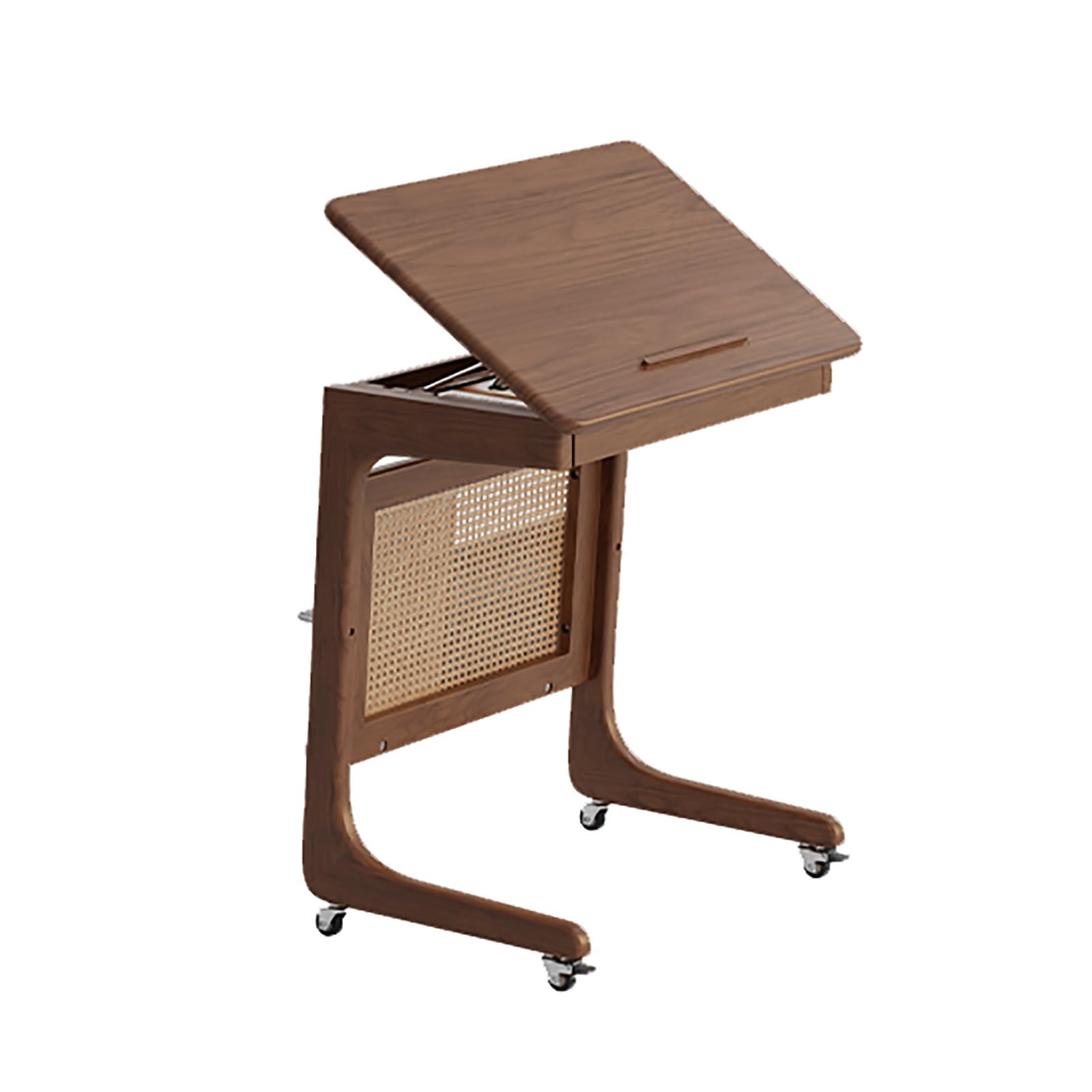 Mesa auxiliar de almacenamiento al vacío con robot móvil, mesa auxiliar en forma de C con almacenamiento reversible de robot de barrido, ideal para sala de estar, cocina y oficina
