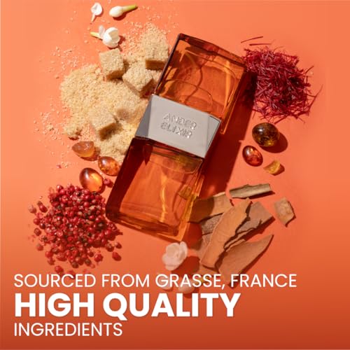 Image of Amber Elixir Long-Lasting, Intense Extrait De Parfum I Dual-Chamber with 2 scents I Premium Fragrance with Spicy Amber Notes I Unisex EDP from France I Gift for Man & Woman, 50ml