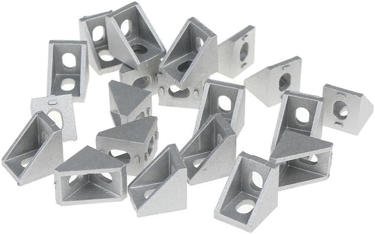 50 Pcs M5 T Sliding Nut Zin-Plated Carbon Steel T Sliding Nut & 20 Pcs Corner Fitting Angle Connector Bracket - (Color: Silver)