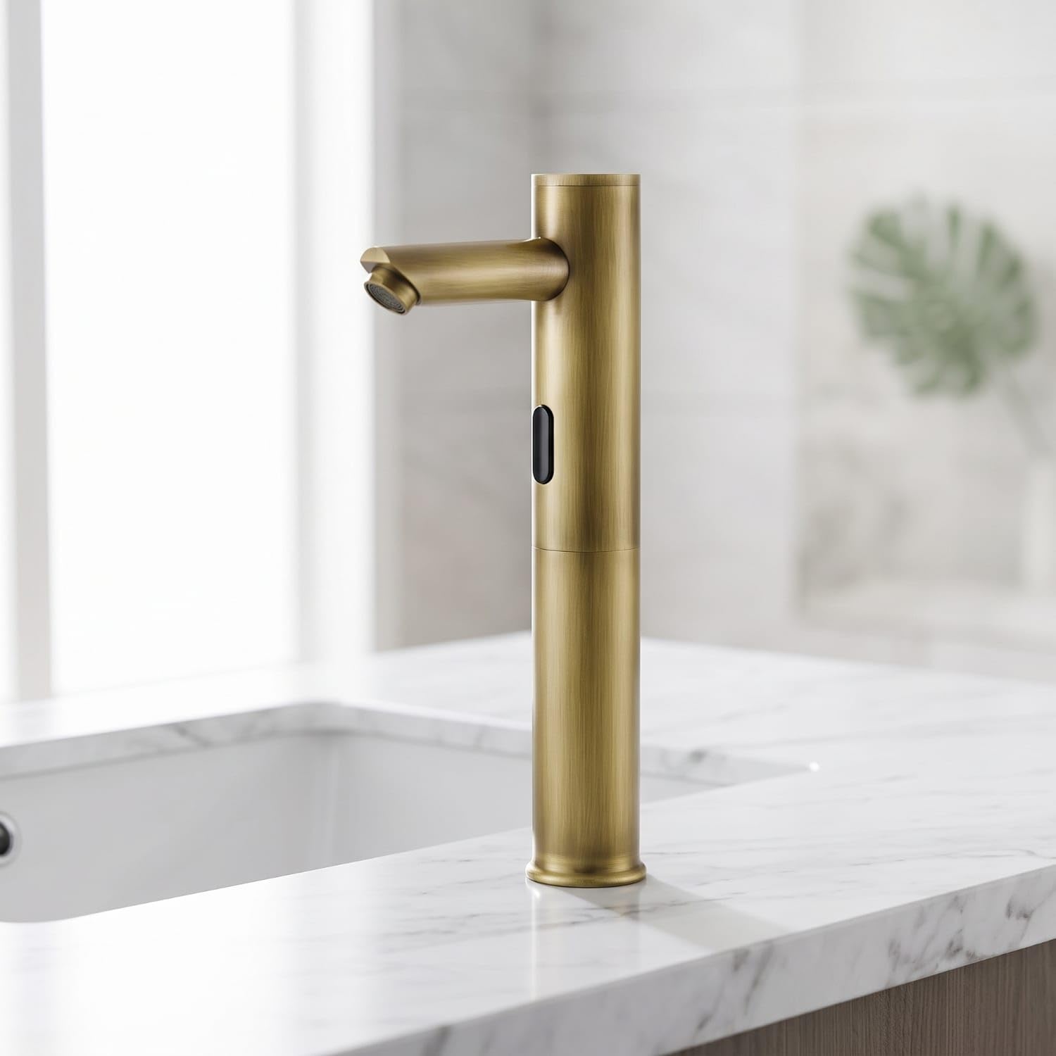 Brushed Antique Brass Automatic Sensor Faucet Battery-Powered Bathroom Sink Faucet Cold-Water Tap Contactless for Wash Basin, C-m Dc Cold Only a-image-35