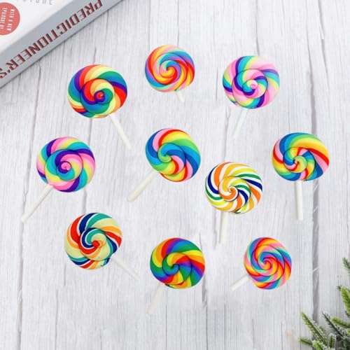 Garneck 10 Stück Bunte Lollipop Broschen aus Kunststoff und Metall Lustige Kleidungs und Taschen Deko für Frauen Farbenfrohe Parodie Accessoires