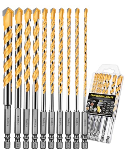 Faqeegi 10PCS 6-Inch Masonry Drill Bit Set, YG10X...