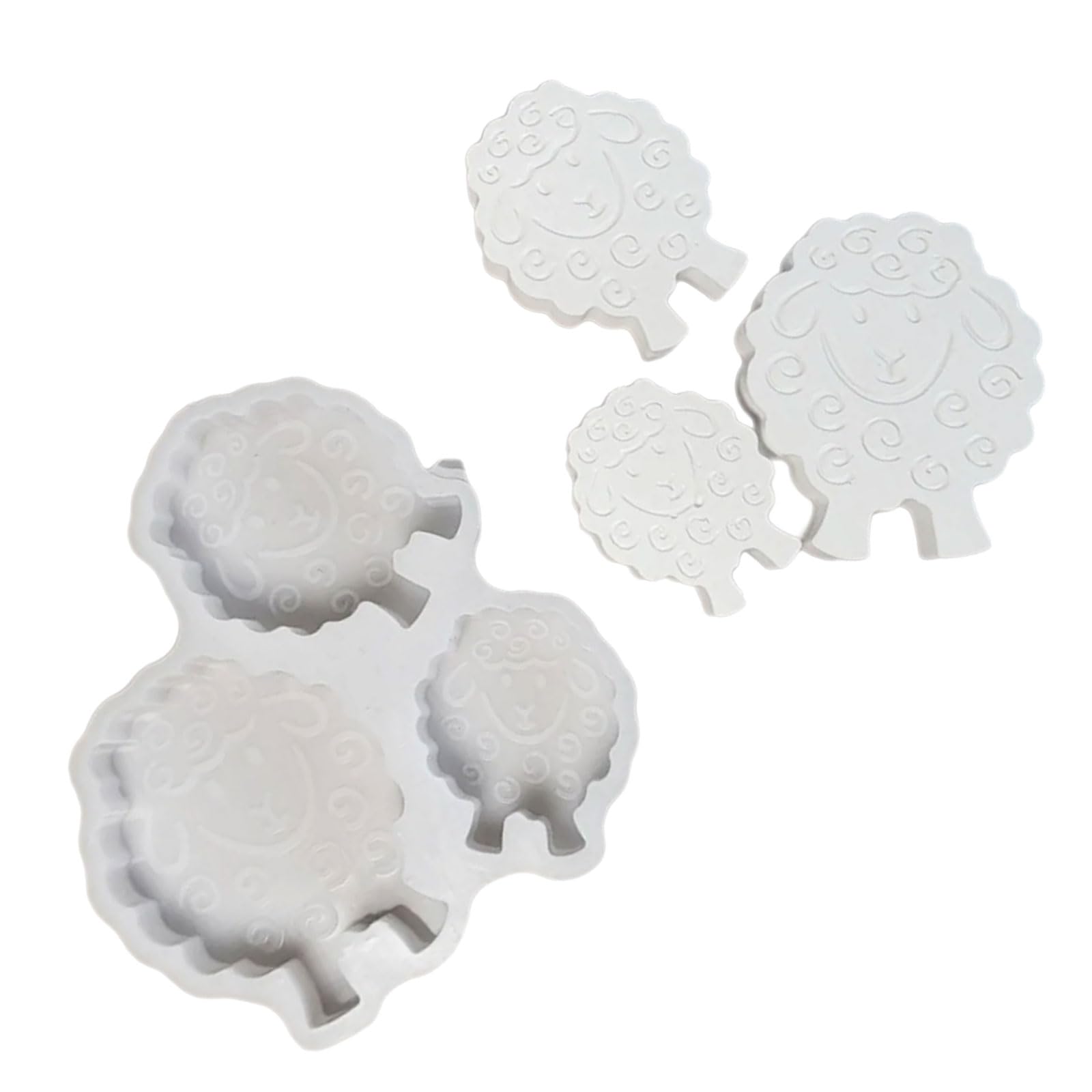 NEWFT Sheep Silicone Molds for Epoxy Resin Soap Gypsum Decoration Fondant Silicone Molds for Chocolate Candy Soap