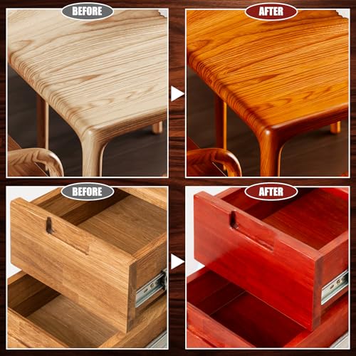 Water Based Wood Stain - Golden Oak | Wood Varnish for Indoor ＆ Outdoor Furniture, Wardrobe, Cabinets, Doors, Low Odor ＆ Non-Toxic, Fast Drying, Multiple Classical Finishes - 8.5fl.oz / 250ml - Image 4