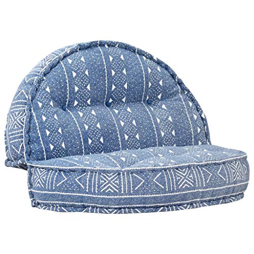Flat Pack Sofa VidaXL Pouf 2-Sitzer Modular Sitzkissen Sitzpouf Sofa Bodenkissen Loungesofa Polstersofa Schlafsofa Sofabett Gästebett Indigo Stoff Lounge Kissen