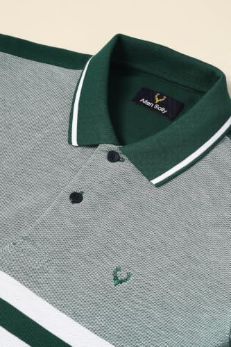 Image of Allen Solly Men's Polo T-Shirt | Polycotton Blend | Color-Block Design | Regular Fit | Smart Casual Wear