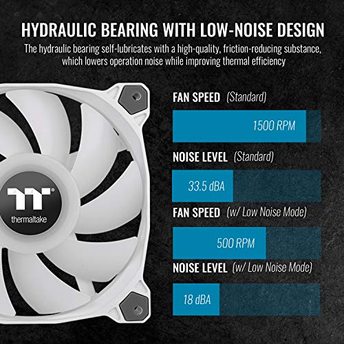 Image of Thermaltake Pure Duo 140mm 16.8 Million RGB Color 5V ARGB Motherboard Sync 2 Light Rings 18 Addressable LED 9 Blades Hydraulic Bearing White Case /Radiator Fan CL-F098-PL14SW-B