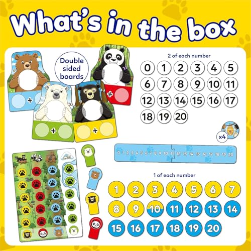 Image of Orchard Toys Number Bears Math Learning Game | Counting Addition Subtraction for Ages 5+ | Educational Board Game | Teacher Tested Learning Tool