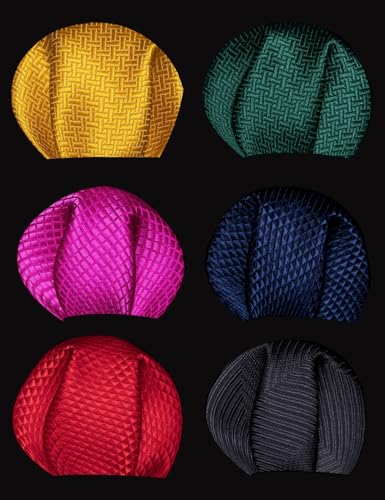 Image of Barry.Wang 6 PCS Men Ties Set Silk Business Fashion Woven Necktie Handkerchief Cufflinks Paisley Stripe Wedding Party