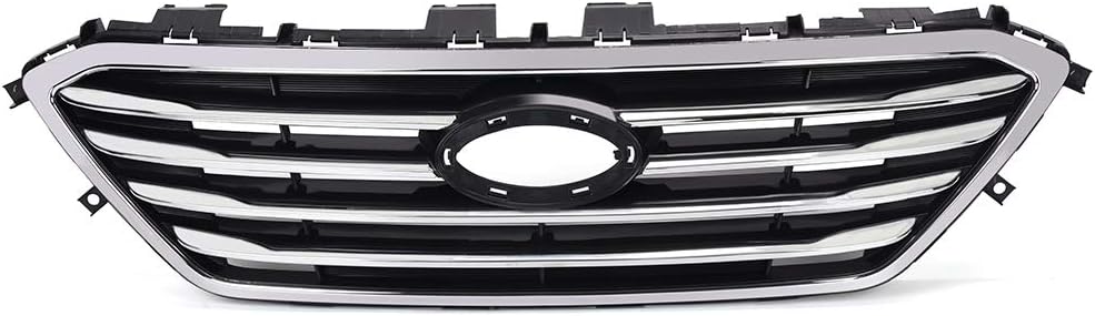 CHEDA Front Grill, Compatible with 2015 2016 Hyundai Sonata, Bumper Upper Insert Grille Assembly With Chrome Molding