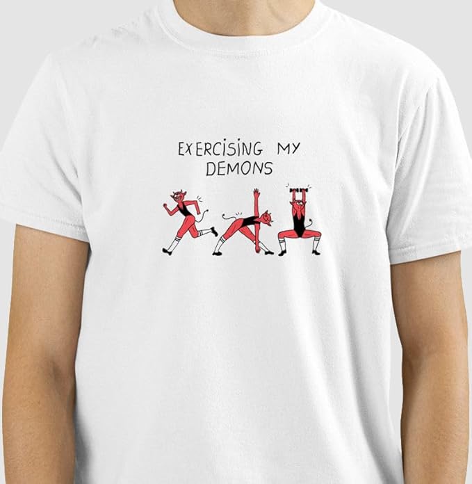 Camiseta Básica Premium Unissex Exercising My Demons - 100