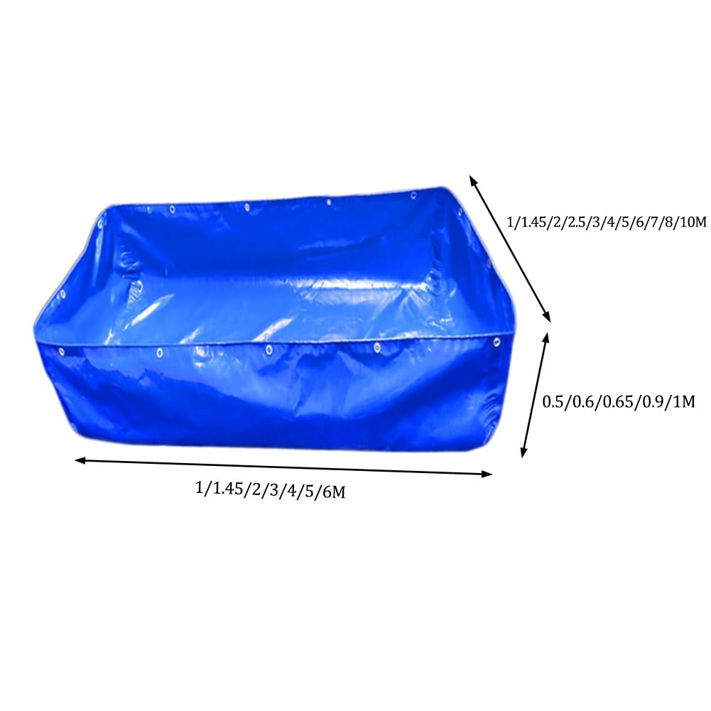 Laghetto per pesci portatile pieghevole per giardino e piscina, grande serbatoio di stoccaggio in tela impermeabile per Koi e piante acquatiche fuori terra blu piscina stagno (1 x 1 x 0,6 m)
