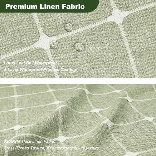 ggaimwf Sage Green Stall Shower Curtain Farmhouse Bohemian Modern Fabric Shower Curtains for Bathroom Rv Half Small Size Bathroom Curtain Set including Tassels 36x72 Inch - Image 3