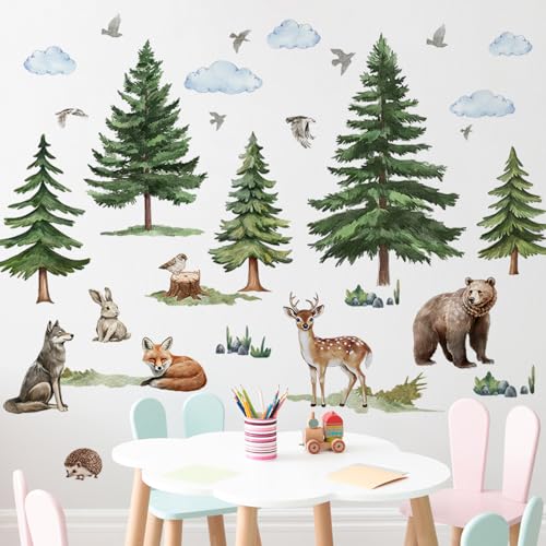 Vinilo decorativo 3D bosque verde para pared, 3 piezas miniatura 5